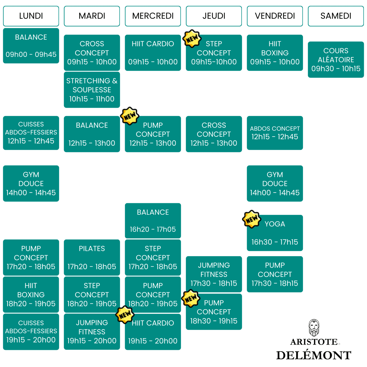 Planning des cours